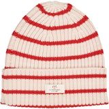 Copenhagen Colors Red/Dusty Rose Combi Merino Striped Rib Beanie