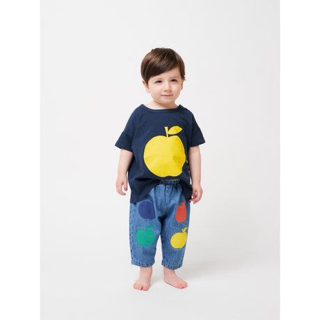 Bobo Choses Light Blue Poma Multicolor Denim Pants 2