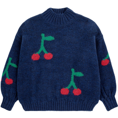 Bobo Choses Navy Blue Bobo Cherry All Over Turtle Neck Jumper