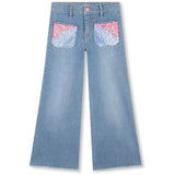 Billieblush Double Stone + Brush Denim Trousers