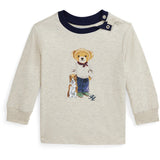 Ralph Lauren Baby Oatmeal Heather Bear Blouse