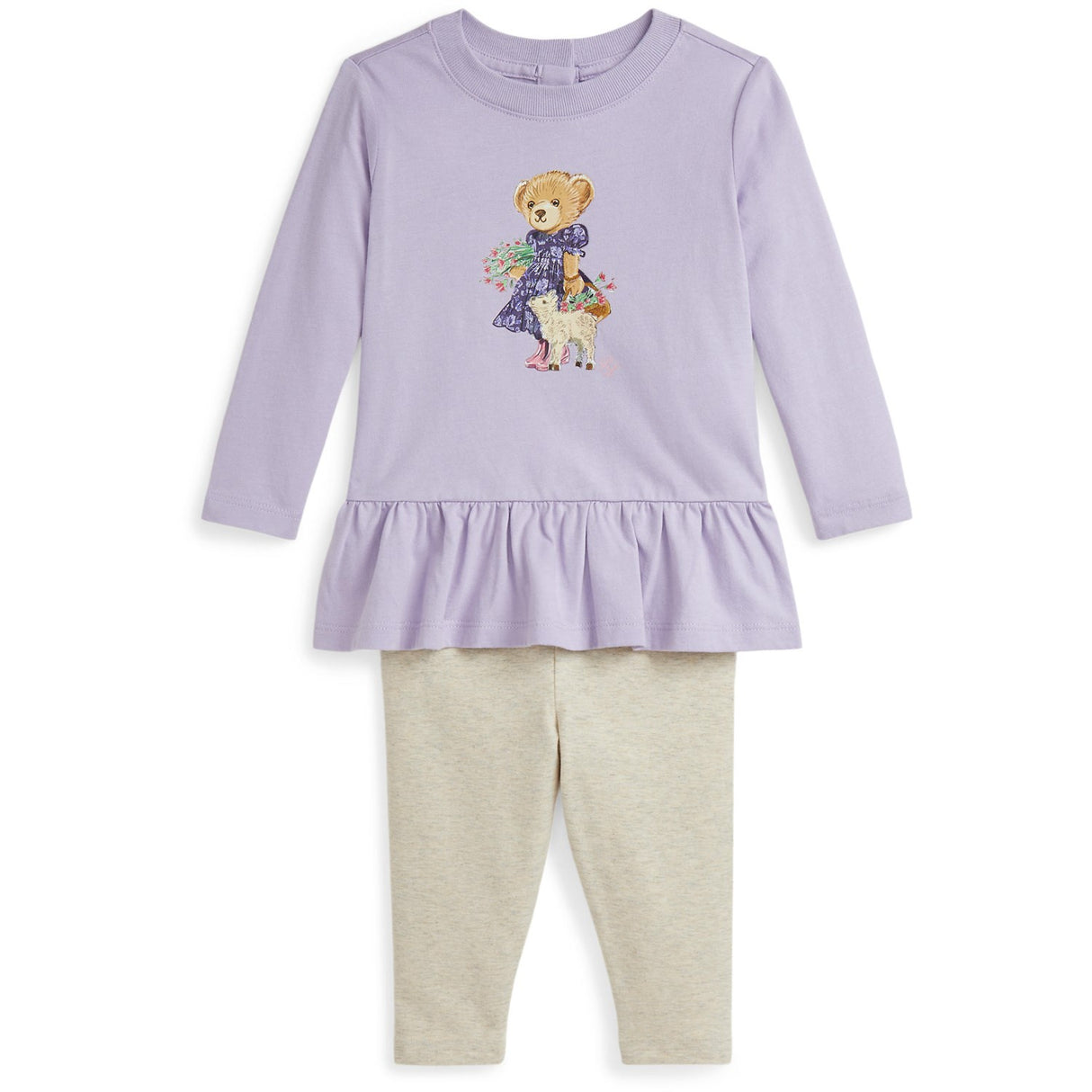 Ralph Lauren Baby Spring Iris/Oatmeal Hthr Blouse Legging Set