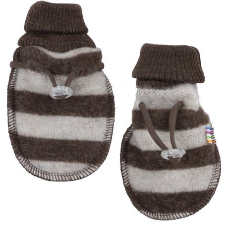 Joha Wool Brown Mittens 2-layered