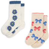 Konges Sløjd Bow Mix 2 Pack Jaquard Socks