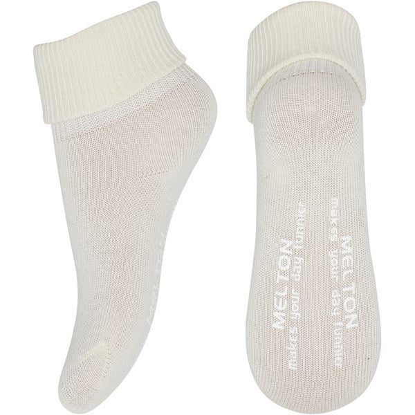 MELTON Cotton Anti-Slip Socks Off White