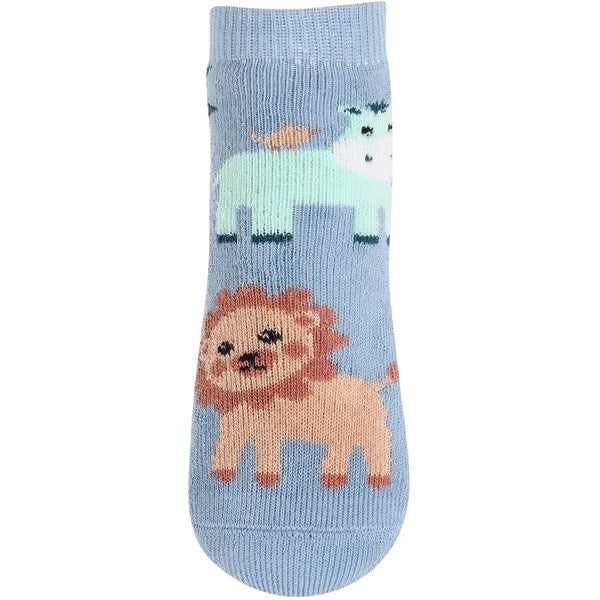 MELTON Lion Anti-Slip Socks Faded Demin 2