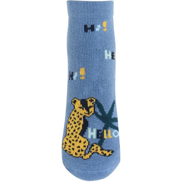 MELTON Leopard Anti-Slip Socks Denim Blue 2