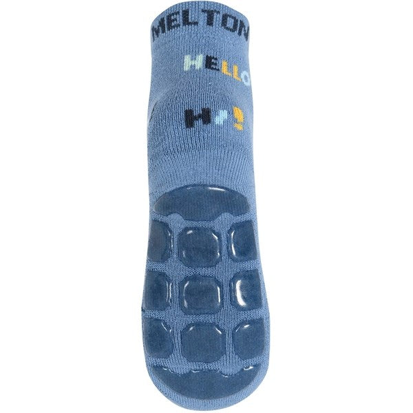 MELTON Leopard Anti-Slip Socks Denim Blue 3