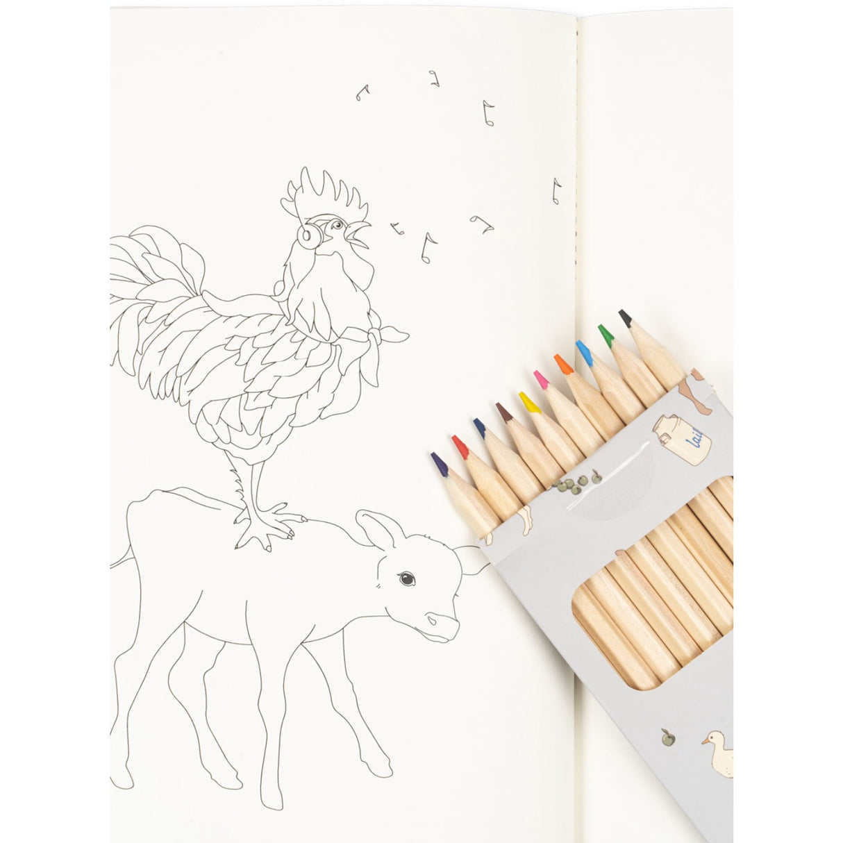 Konges Sløjd Farm Coloring Book And Crayons