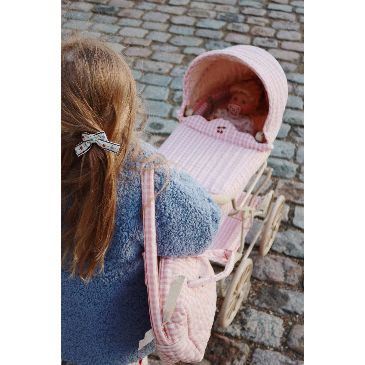 Konges Sløjd Powder Pink Check Doll Pram