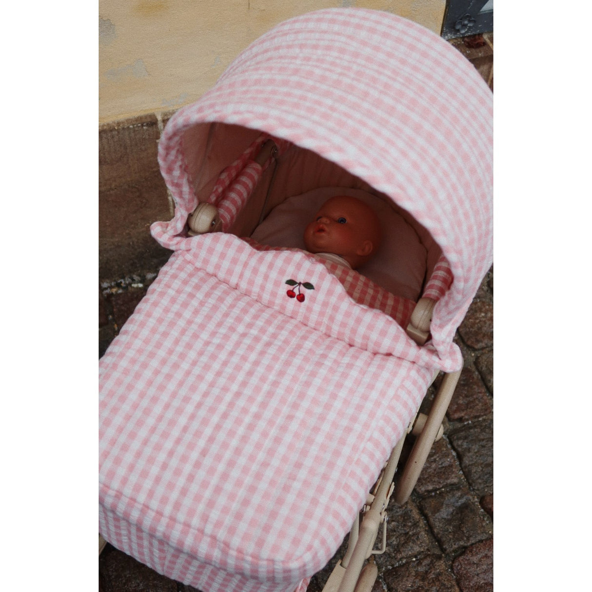 Konges Sløjd Powder Pink Check Doll Pram