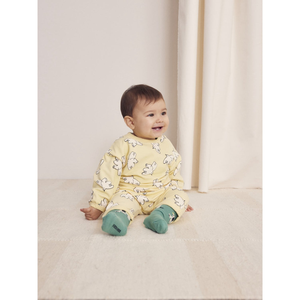 Bobo Choses Light Yellow Freedom Bird All Over Legging 2