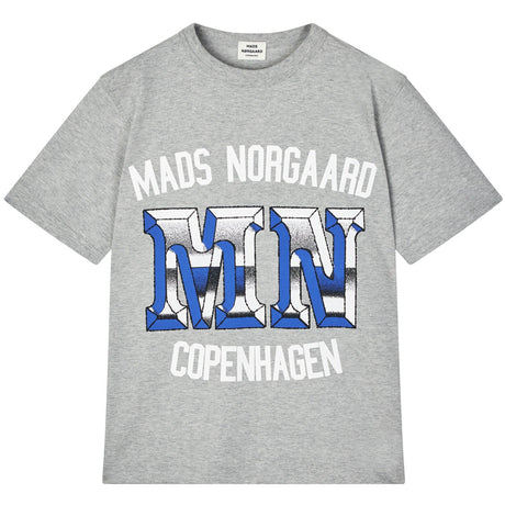 Mads Nørgaard Light Grey Melange Printed Tee Theo Tee