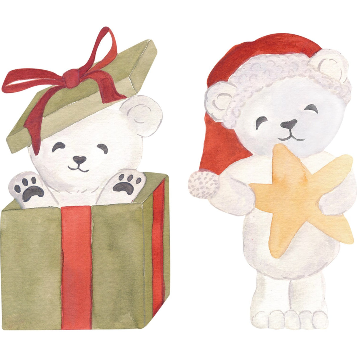 That's Mine White Wallsticker Santa Bears