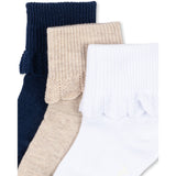 Konges Sløjd White/Navy/Beige 3 Pack Frill Socks