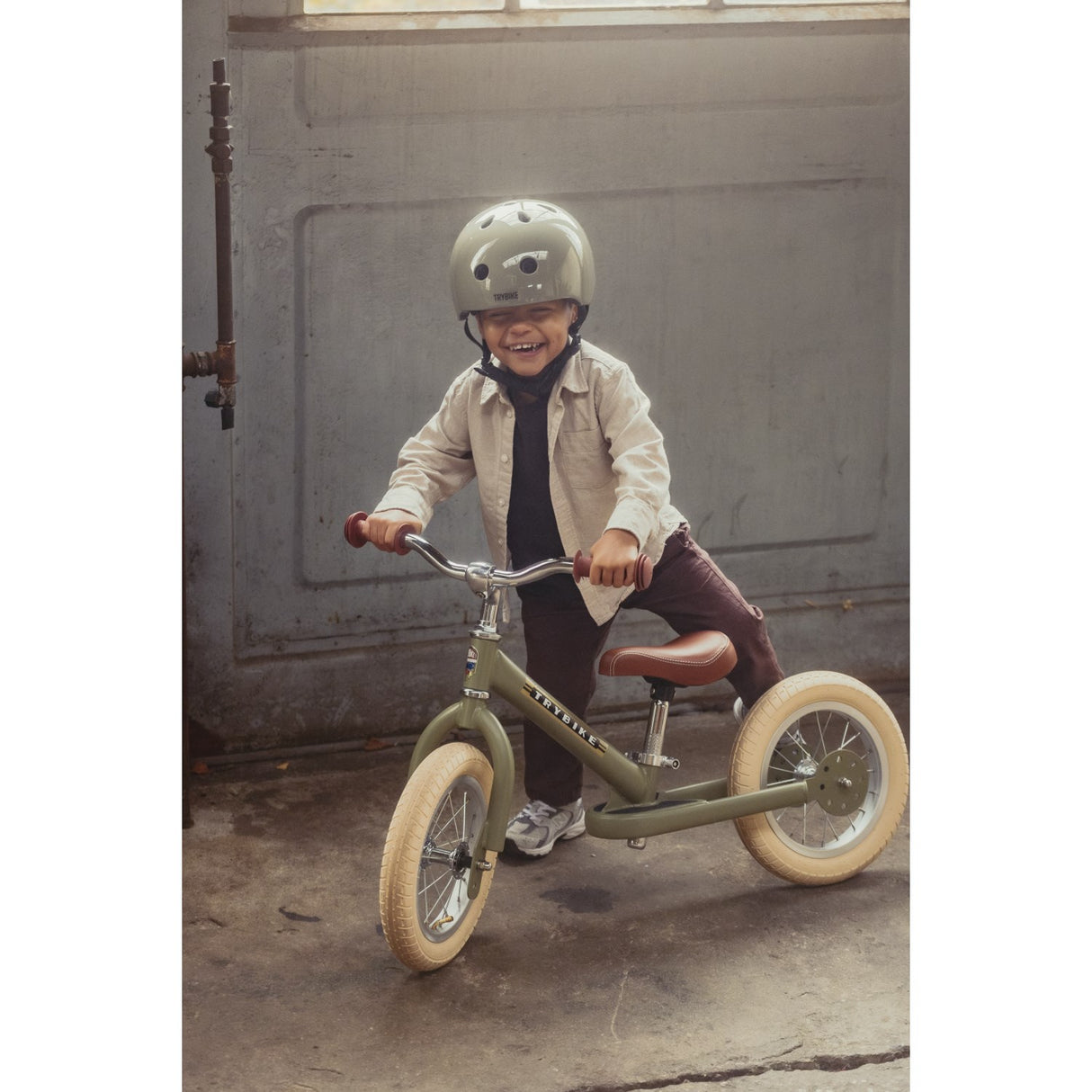 Trybike in steel, 2 wheels, Vintage Green 3