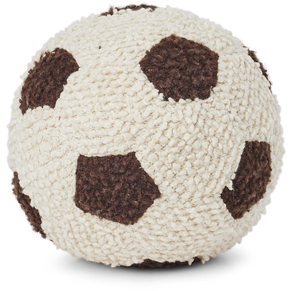 Smallstuff Off White/ Brown Knitted Football Bouclé