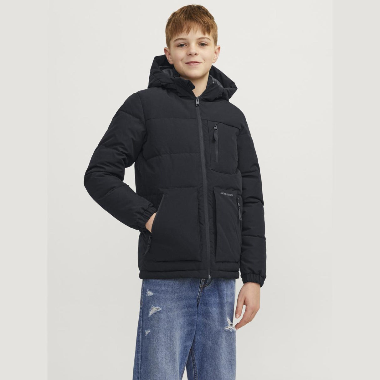 Jack & Jones Junior Black Eotto Puffer Jacket 3