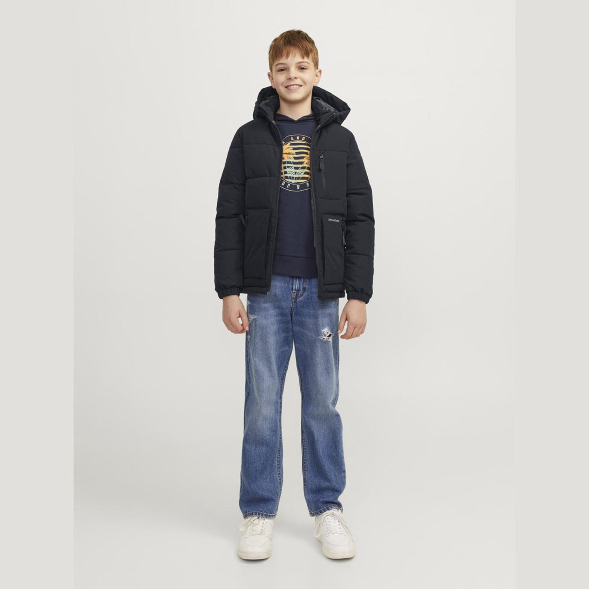 Jack & Jones Junior Black Eotto Puffer Jacket 2