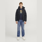 Jack & Jones Junior Black Eotto Puffer Jacket 2