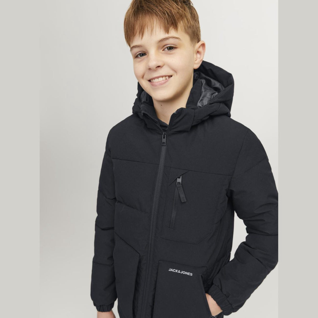 Jack & Jones Junior Black Eotto Puffer Jacket