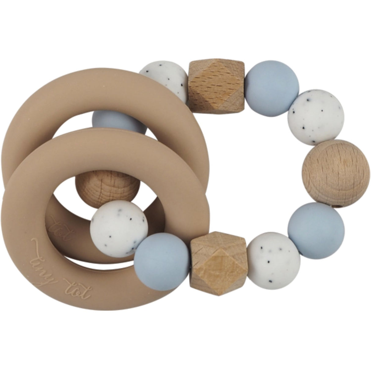 Tiny Tot Rattle Nordic Love Pastel blå + Hvid/sort prik