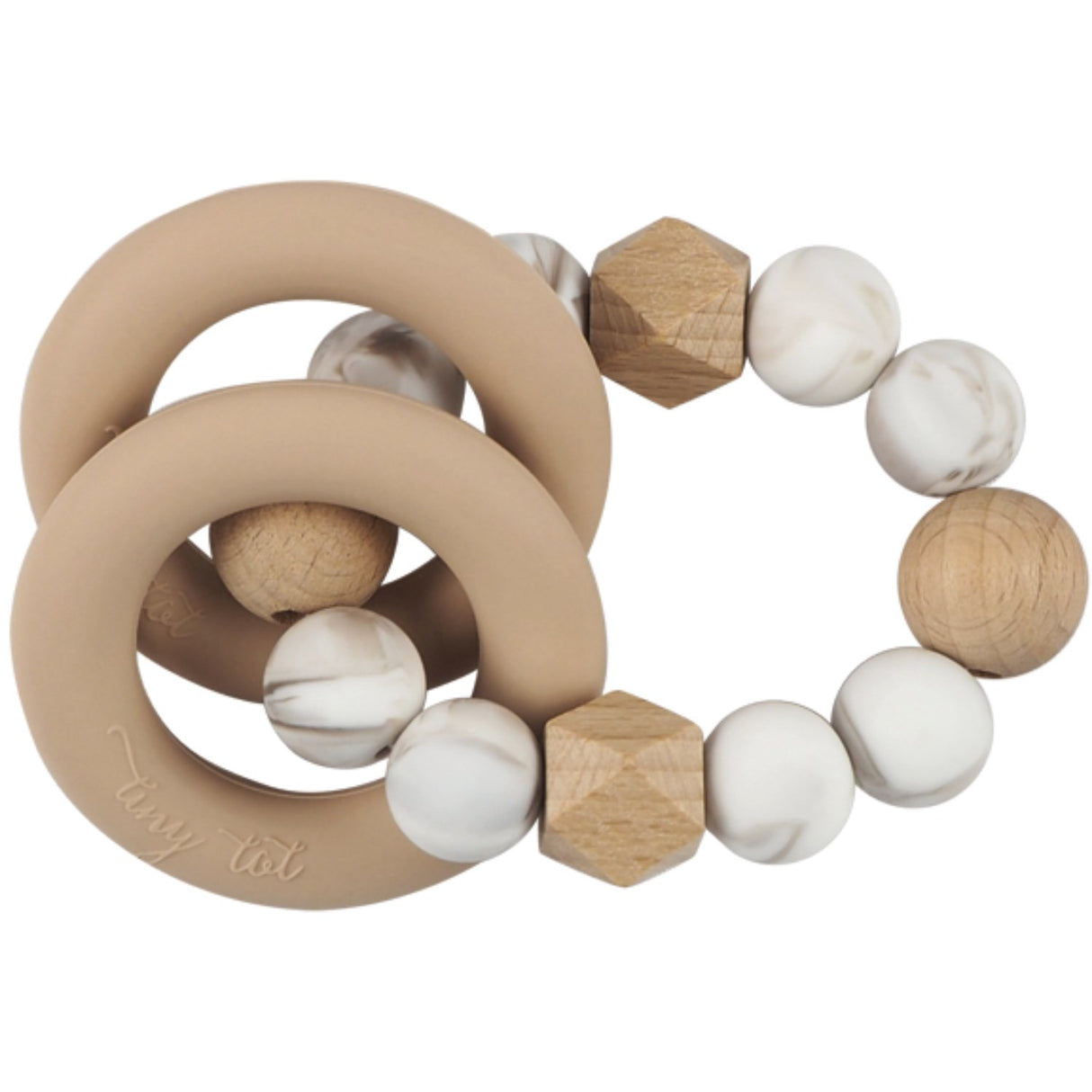 Tiny Tot Rattle Nordic Love Lightbrun marmor