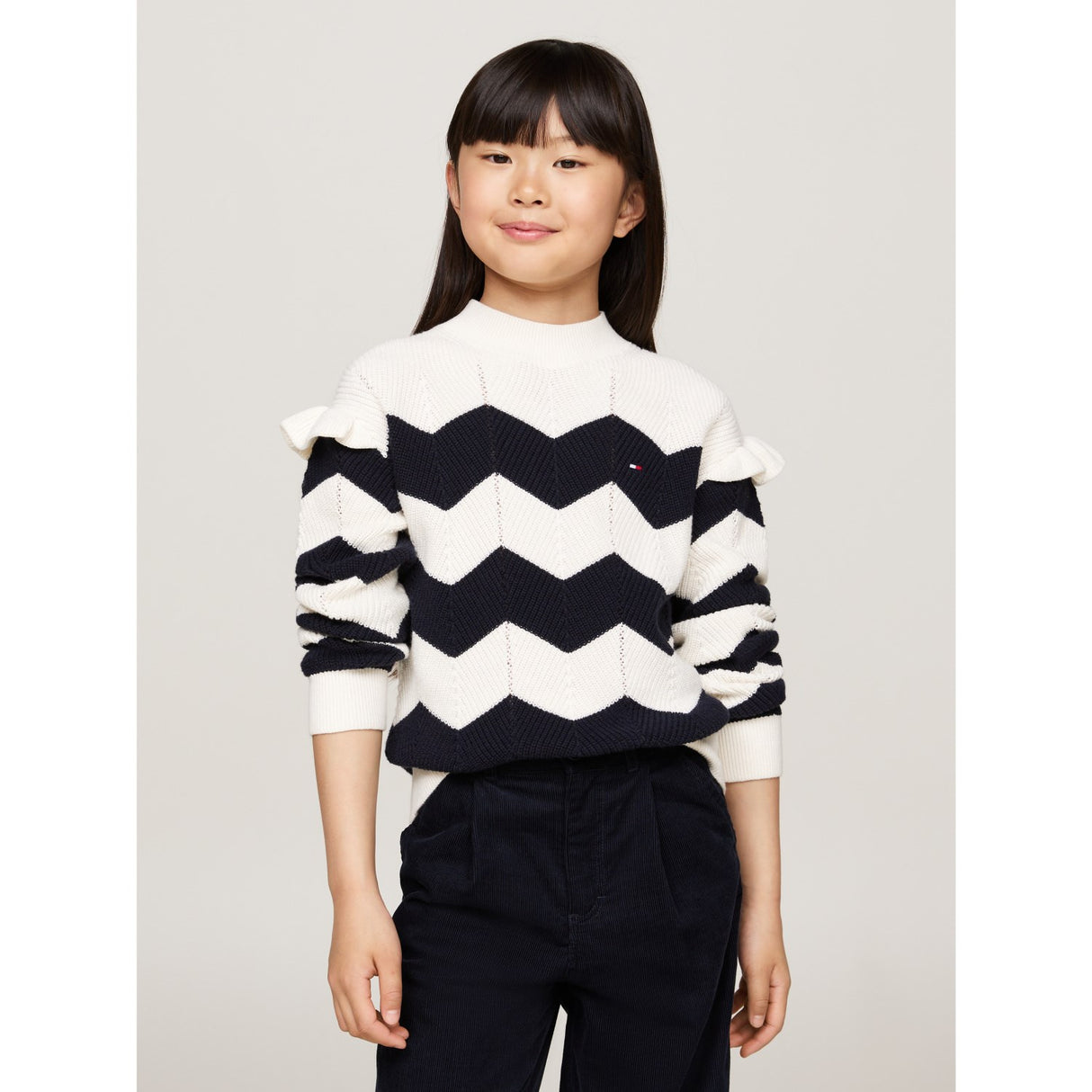 Tommy Hilfiger Ivory Petal Stripe Wavy Stripe Sweater