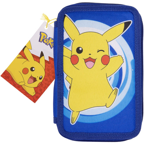 Euromic Pokémon Filled Pencil Case with 2 Compartments, 300D Rich Nylon,19.5 x 12.5 x 5 cm