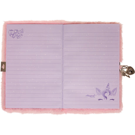 Euromic Unicorn Gemstone Diary with Lock and Plush Cover