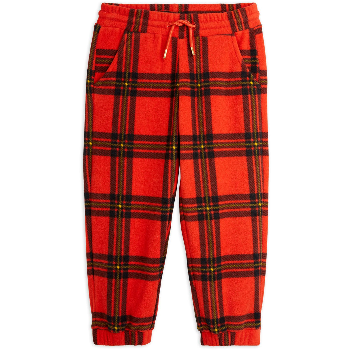 Mini Rodini Red Check Aop Fleece Pants