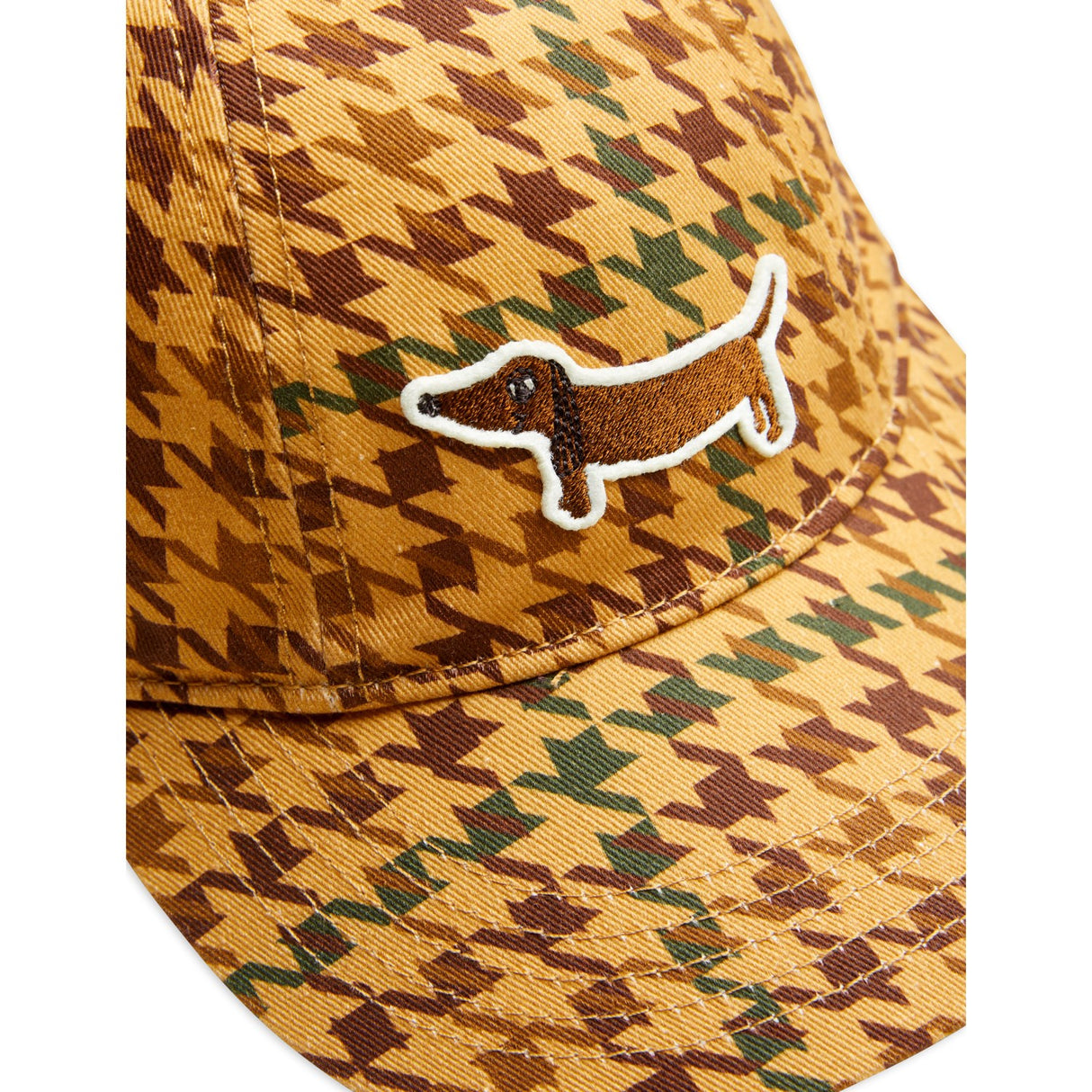 Mini Rodini Beige DAnd Houndstooth Aop Soft Cap