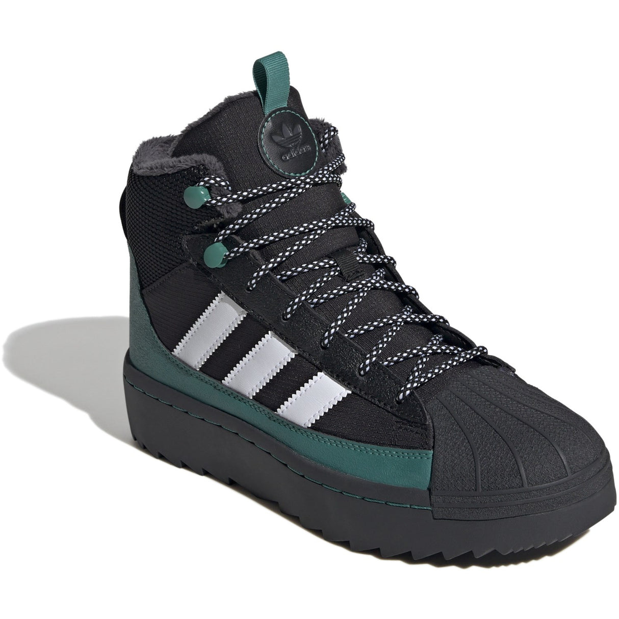 adidas Originals Core black/White/Active Green Superstar Winter Trek J Boots