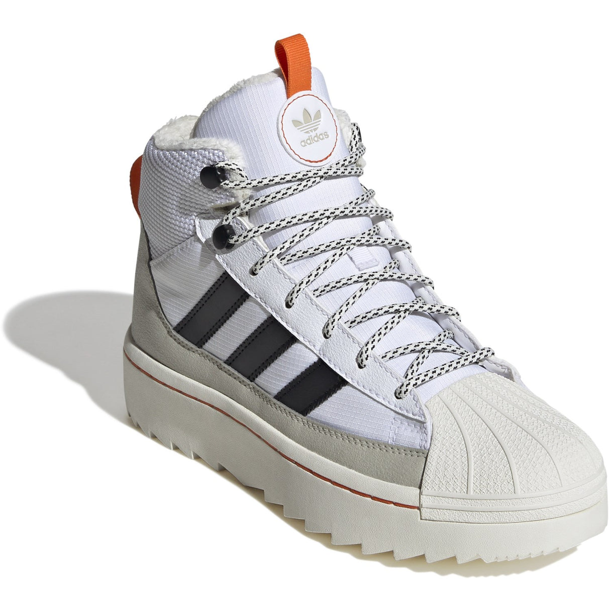 adidas Originals White/Core Black/Putty Grey Superstar Winter Trek J Boots