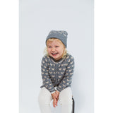 COPENHAGEN COLORS Grey Mel/Taupe Combi Cashmere Beanie W. Hearts & Pompom