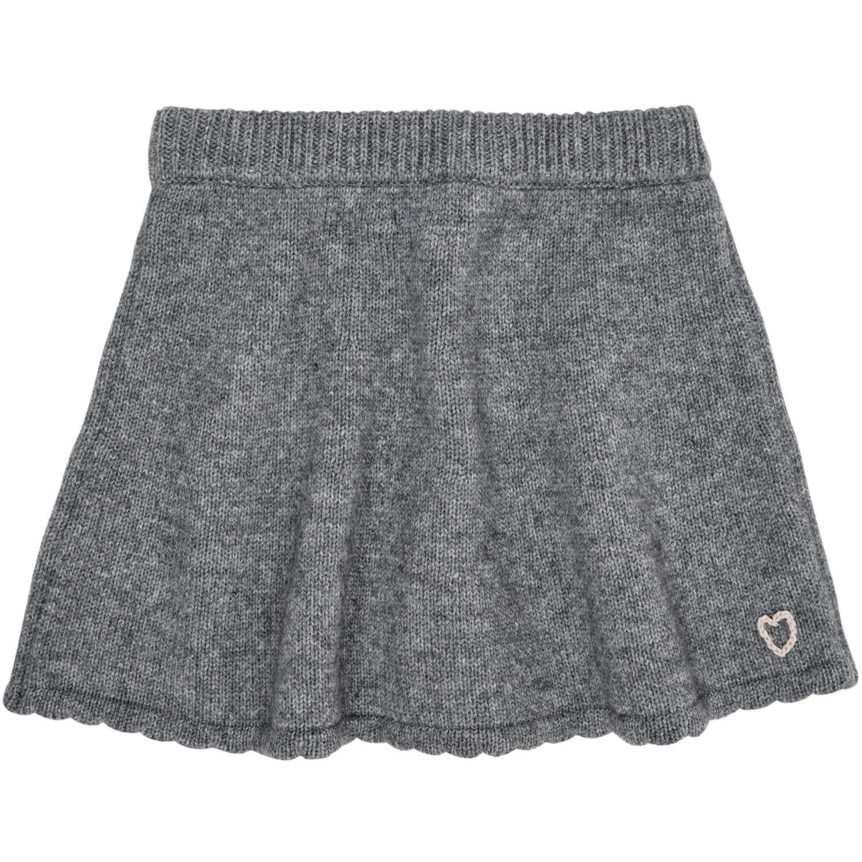 COPENHAGEN COLORS Grey Mel Cashmere Skirt W. Emb 5