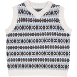 COPENHAGEN COLORS Dusty Blue Combi Merino Pattern Vest