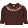 COPENHAGEN COLORS Dk Brown/Cream Combi Wool Iceland Blouse