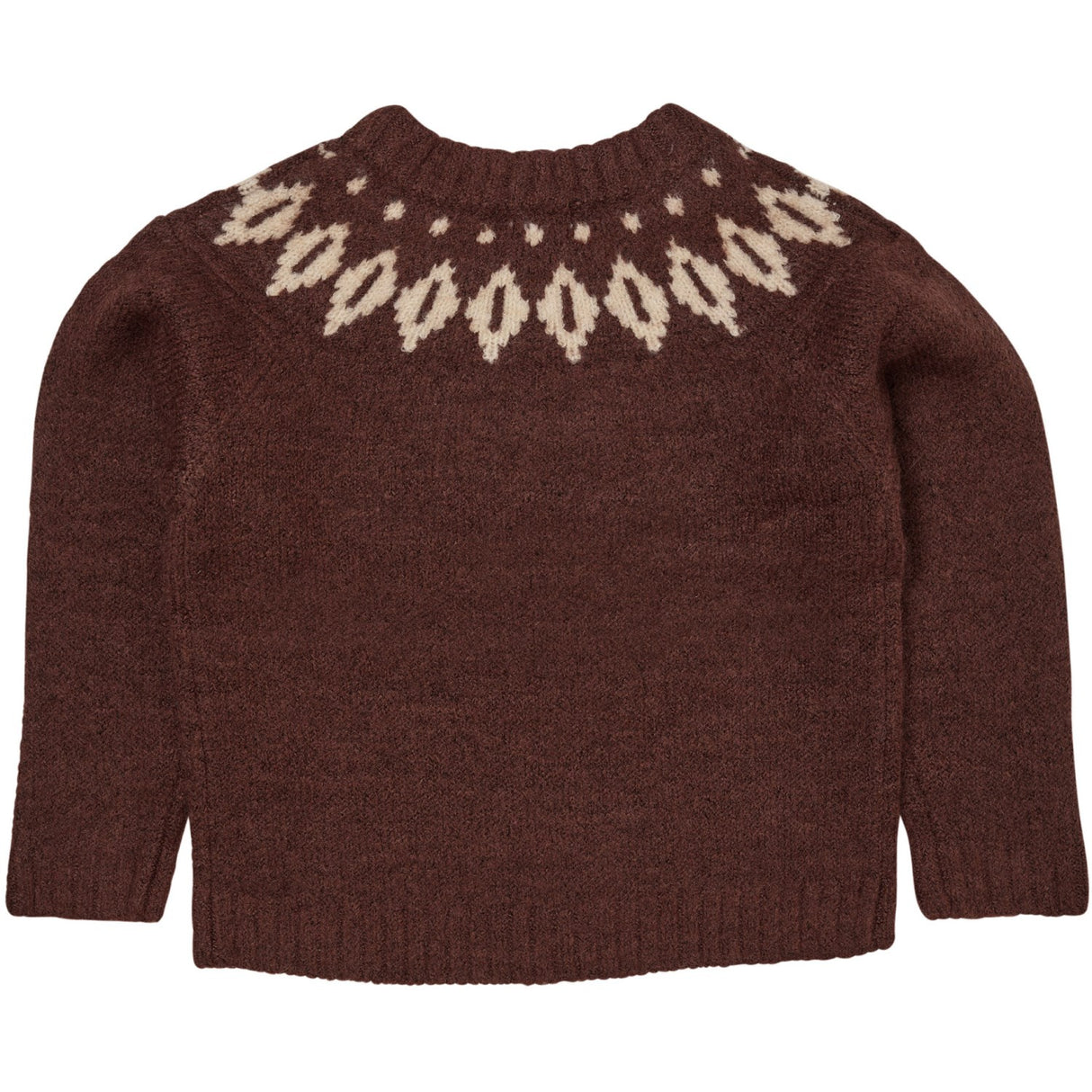 COPENHAGEN COLORS Dk Brown/Cream Combi Wool Iceland Blouse