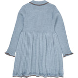 COPENHAGEN COLORS Dusty Blue/Natural Mel Combi Merino Polo Dress 9