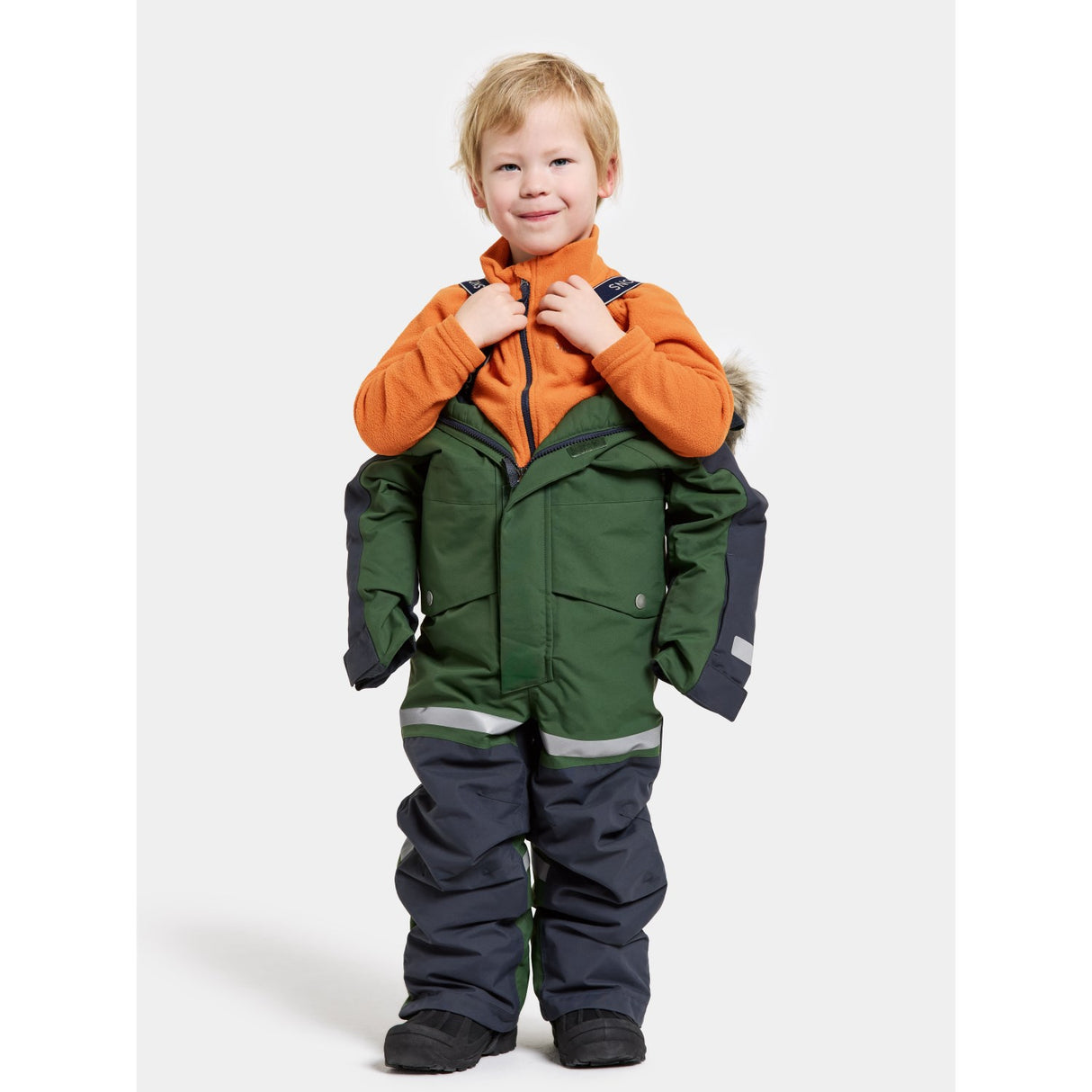 Didriksons Pine Green Bjärven Kids Coverall 12