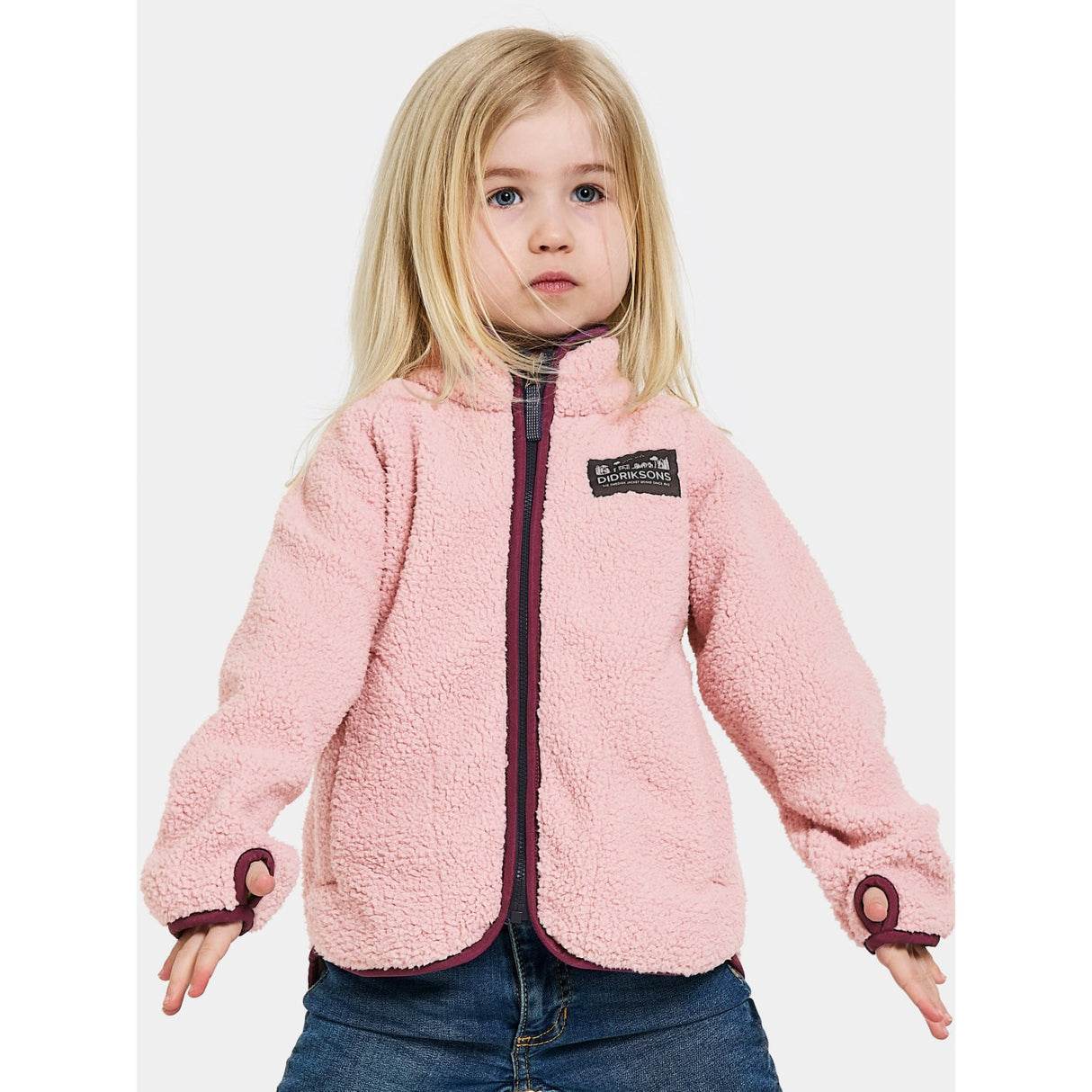 Didriksons Dusty Pink Gibbs Kids Fullzip Fleece Jacket 2