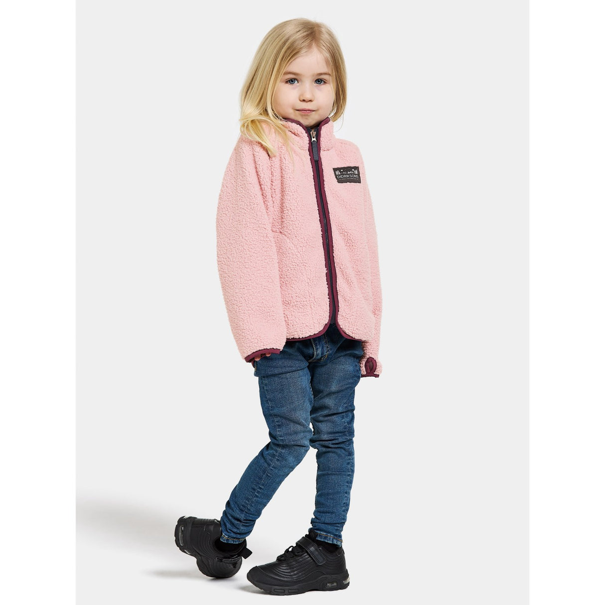 Didriksons Dusty Pink Gibbs Kids Fullzip Fleece Jacket 2