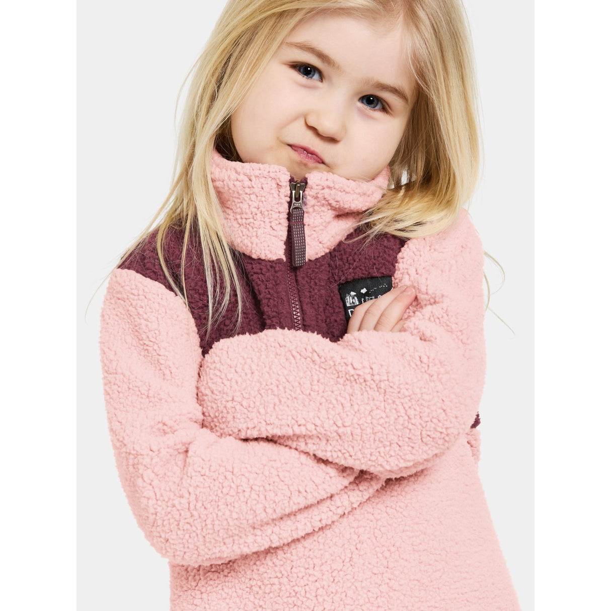 Didriksons Dusty Pink Gosig Kids Halfzip Fleece Jacket