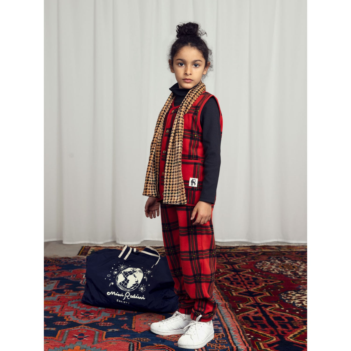 Mini Rodini Red Check Aop Sweatpants 4