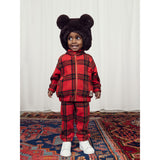 Mini Rodini Red Check Aop Fleece Pants 4