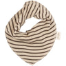 Petit Piao Chocolate Brown/Dark Off White Bib Modal Striped