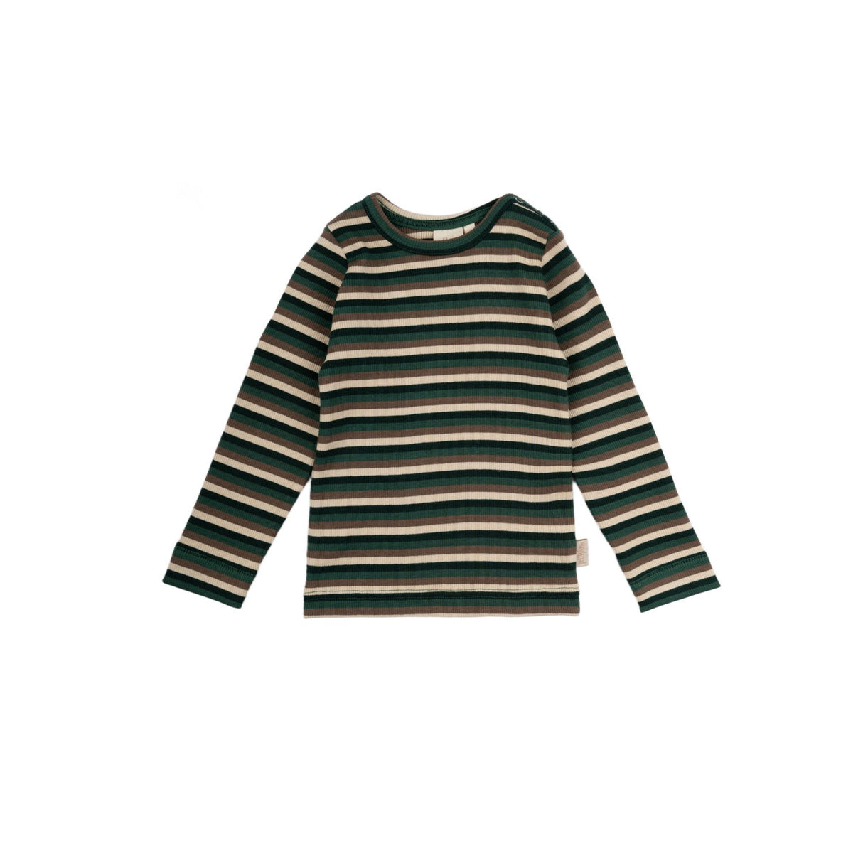 Petit Piao Emerald Green Multi Stripe Blouse Modal Multi Striped