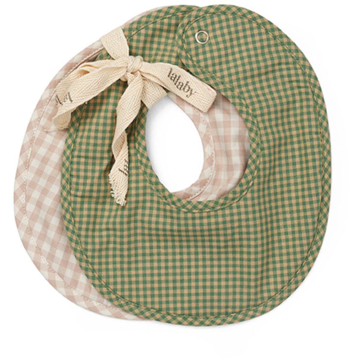 Lalaby Green Check Bibi Bib 2-Pack