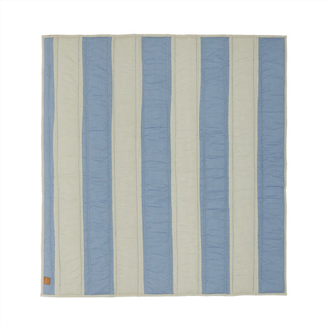 OYOY Blue/Clay Striped Quilted Blanket